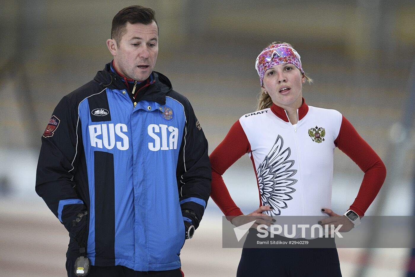 Training session by Russian ice skating team