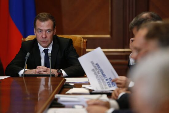 Prime Minister Dmitry Medvedev conducts meeting of presidential council on strategic development and priority projects