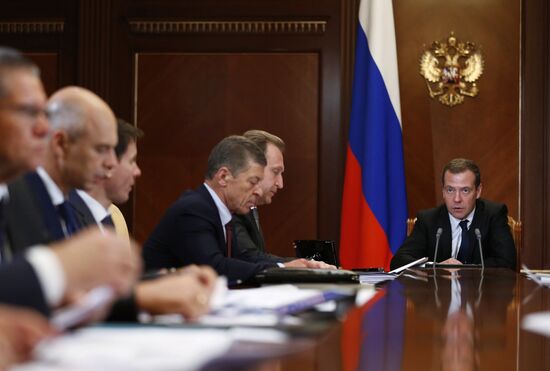 Prime Minister Dmitry Medvedev conducts meeting of presidential council on strategic development and priority projects