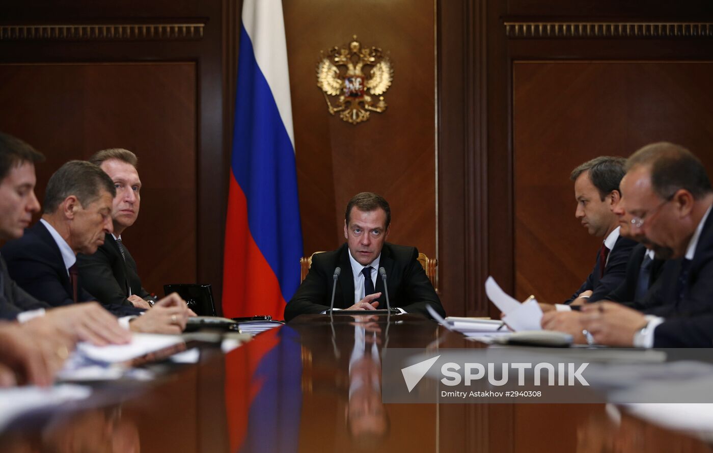 Prime Minister Dmitry Medvedev conducts meeting of presidential council on strategic development and priority projects