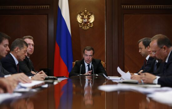Prime Minister Dmitry Medvedev conducts meeting of presidential council on strategic development and priority projects