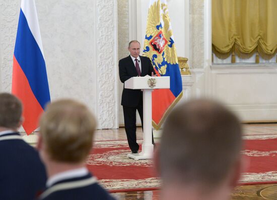 President Vladimir Putin meets with Russian Paralympic athletes in summer events