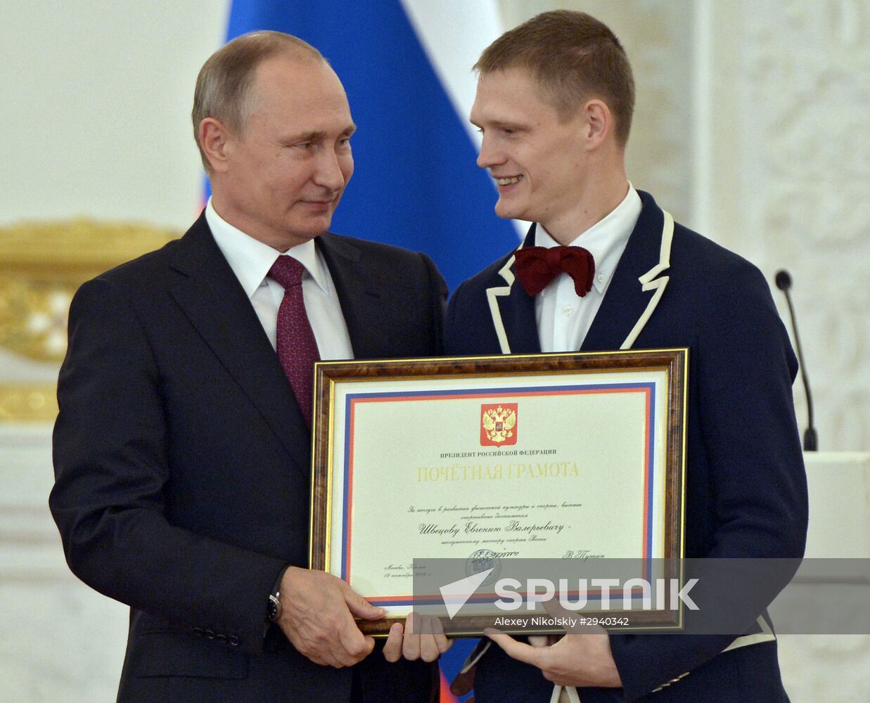 President Vladimir Putin meets with Russian Paralympic athletes in summer events