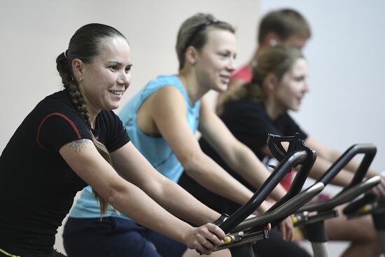 Training session by Russian speed skating team