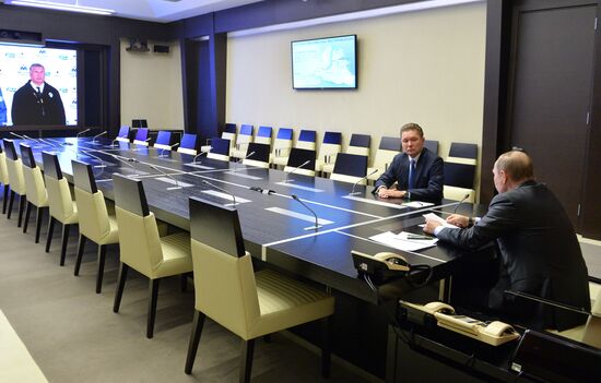 President Vladimir Putin participates in launch of Vostochno-Messoyakhskoye oil field into production run