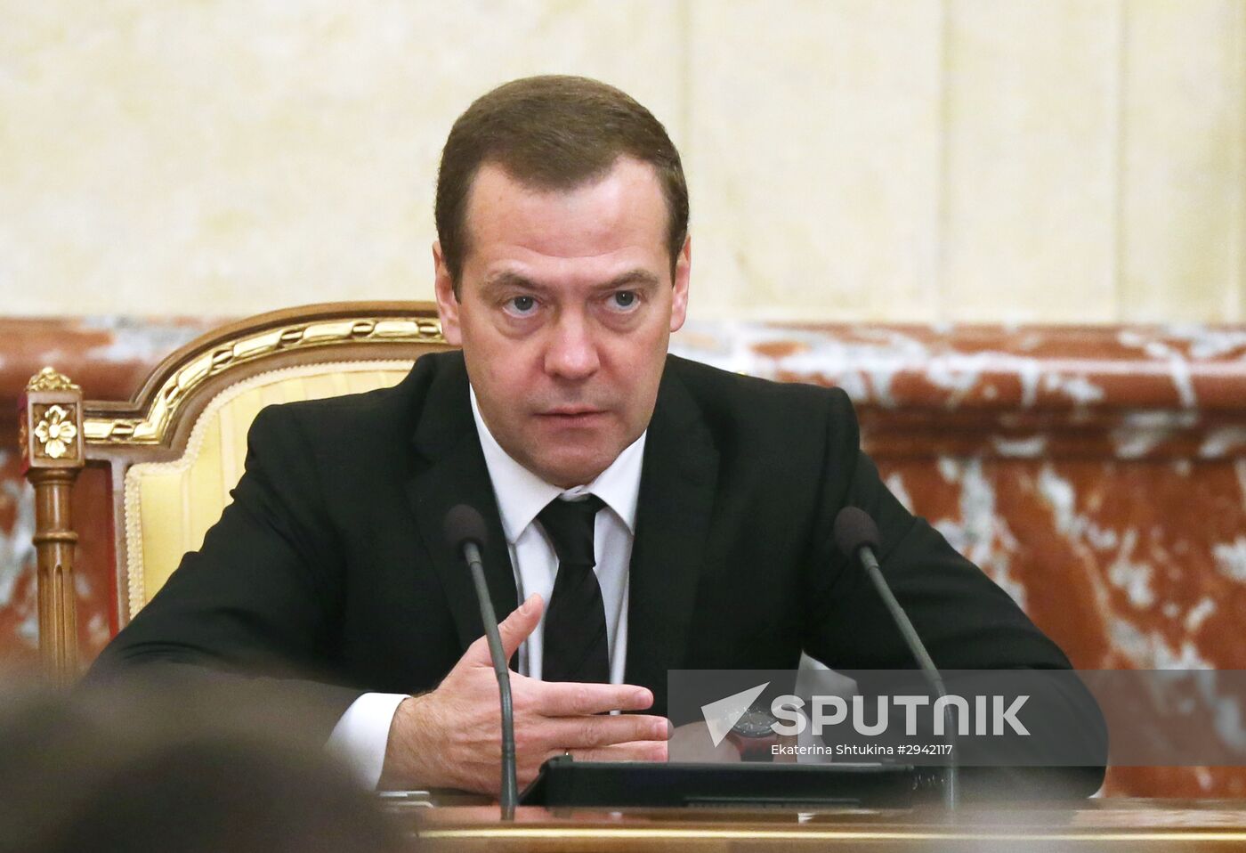 Russian Prime Minister Dmitry Medvedev chairs Government meeting