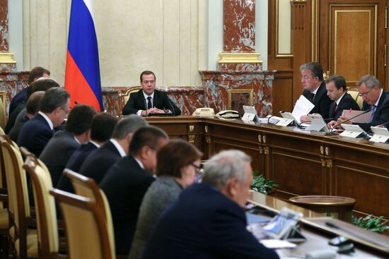 Russian Prime Minister Dmitry Medvedev chairs Government meeting