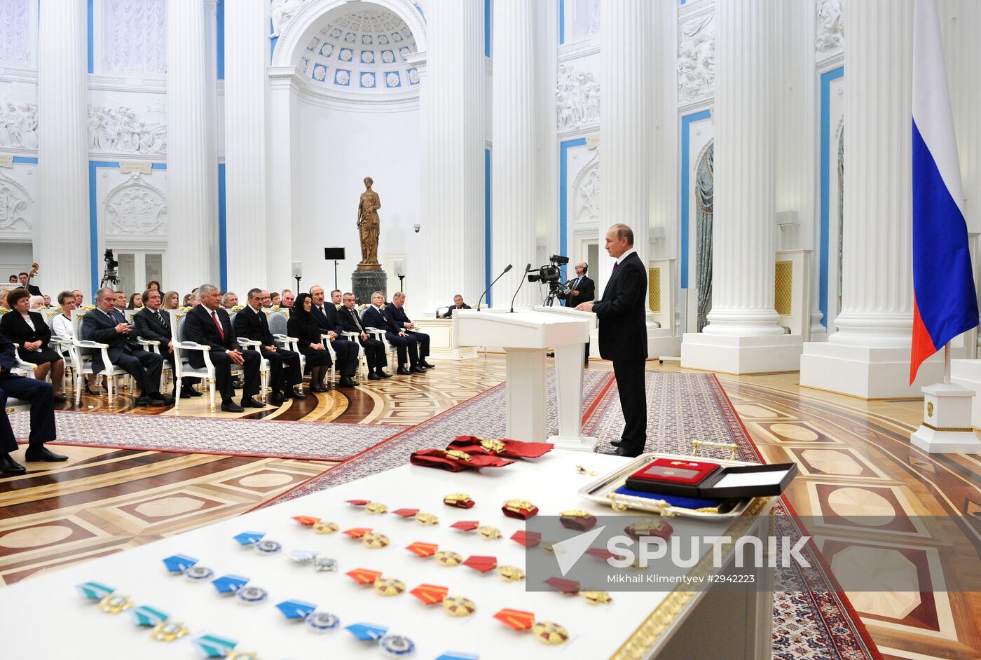 Ceremony of giving state decorations in Kremlin