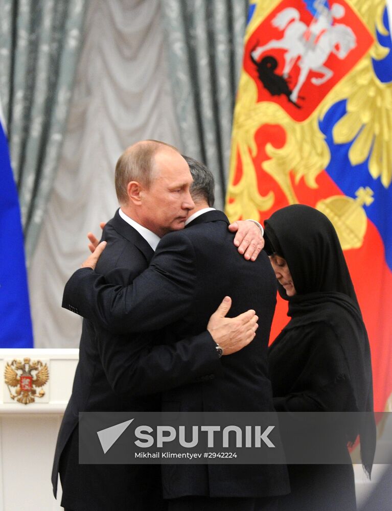 Ceremony of giving state decorations in Kremlin