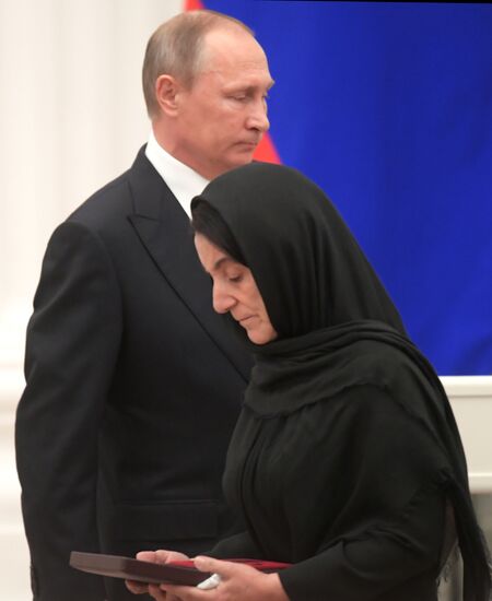 Ceremony of giving state decorations in Kremlin