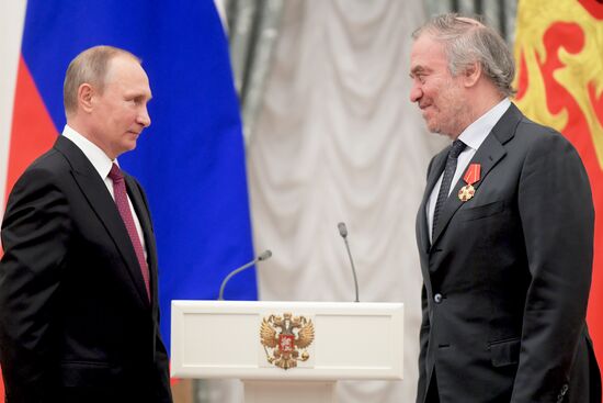 Ceremony of giving state decorations in Kremlin