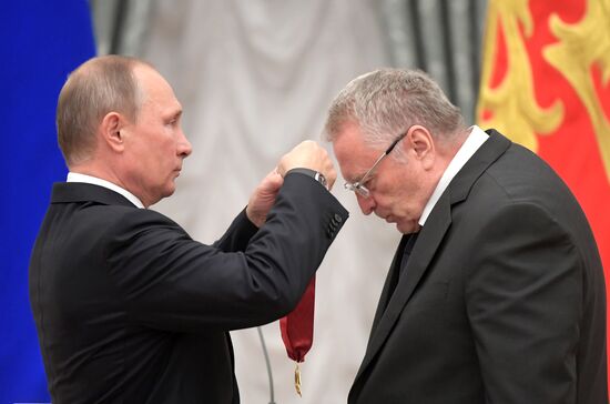 Ceremony of giving state decorations in Kremlin