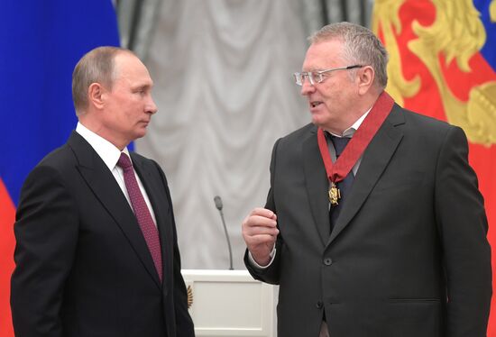 Ceremony of giving state decorations in Kremlin