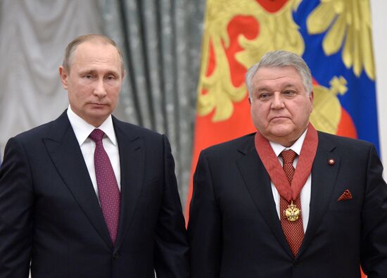 Ceremony of giving state decorations in Kremlin