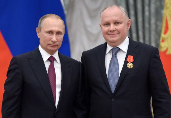 Ceremony of giving state decorations in Kremlin