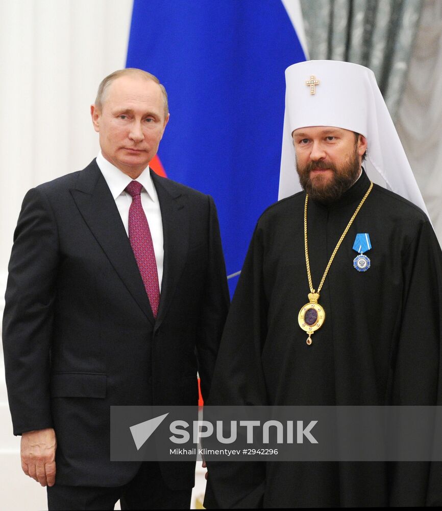 Ceremony of giving state decorations in Kremlin