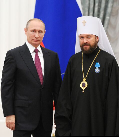 Ceremony of giving state decorations in Kremlin