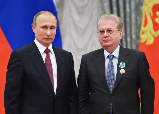 Ceremony of giving state decorations in Kremlin