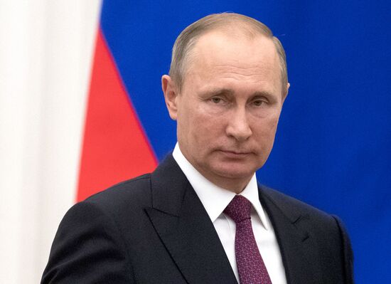 Ceremony of giving state decorations in Kremlin