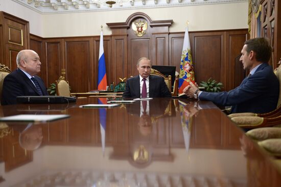 President Putin meets with Naryshkin, Fradkov