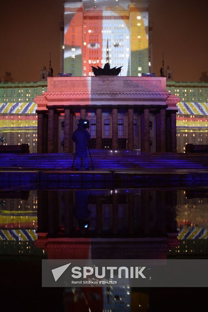 Rehearsal of multimedia show at 2016 Circle of Light Festival