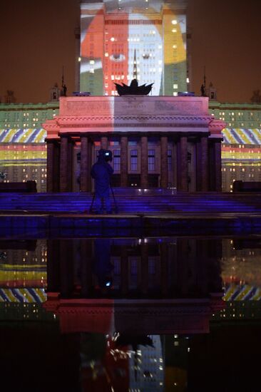 Rehearsal of multimedia show at 2016 Circle of Light Festival