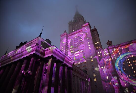 Rehearsal of multimedia show at 2016 Circle of Light Festival