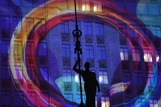 Rehearsal of multimedia show at 2016 Circle of Light Festival