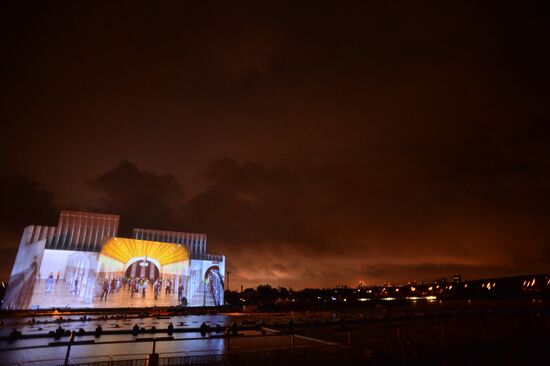 Rehearsal of multimedia show at 2016 Circle of Light Festival