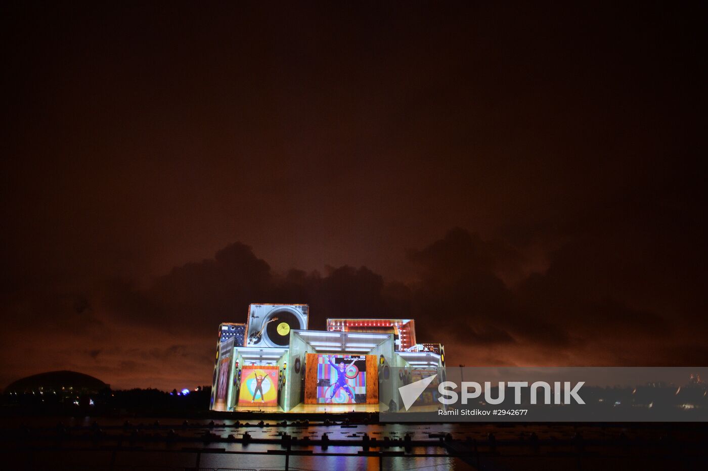 Rehearsal of multimedia show at 2016 Circle of Light Festival