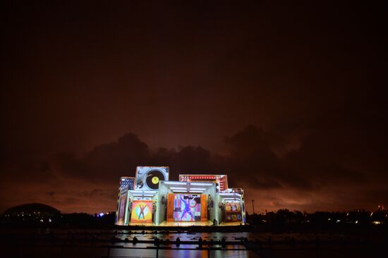 Rehearsal of multimedia show at 2016 Circle of Light Festival