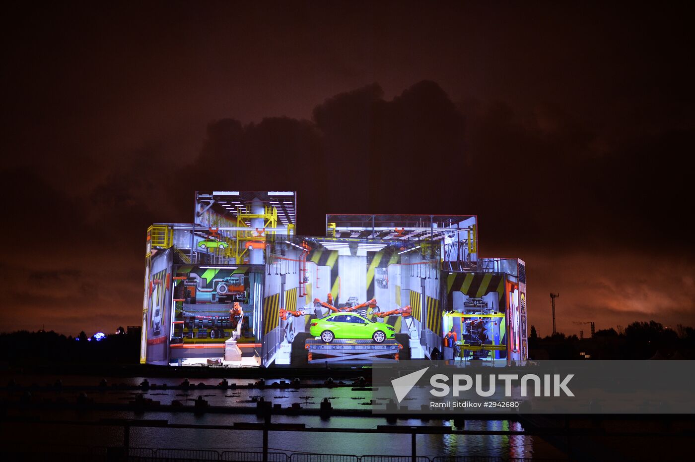 Rehearsal of multimedia show at 2016 Circle of Light Festival