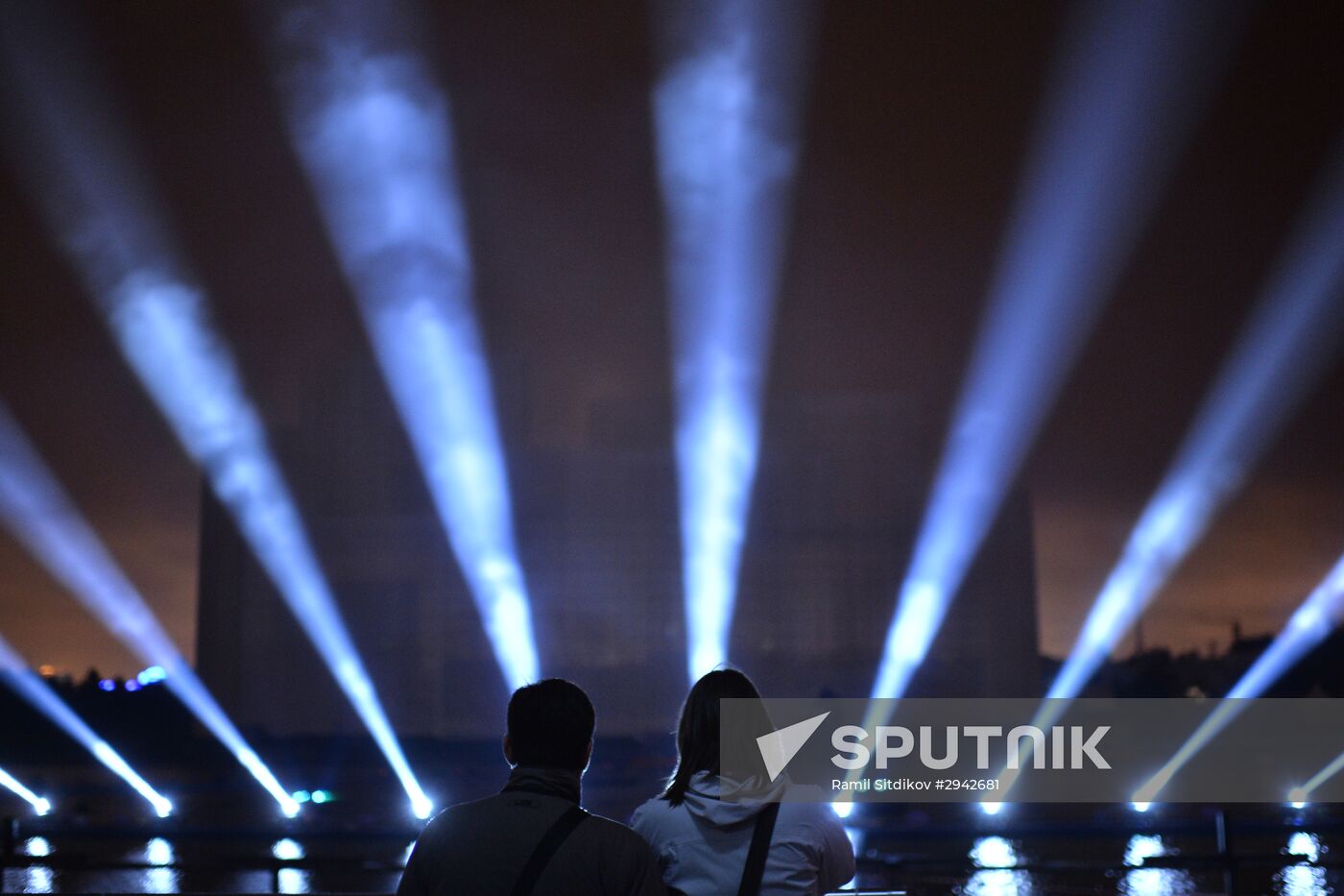 Rehearsal of multimedia show at 2016 Circle of Light Festival