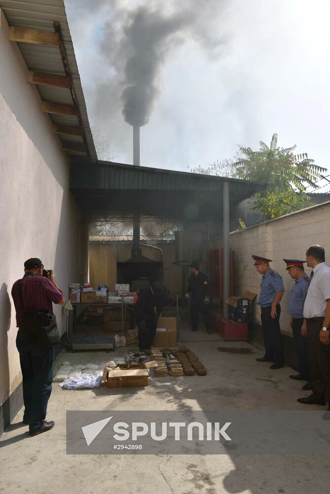 Destruction of drugs in Tajikistan