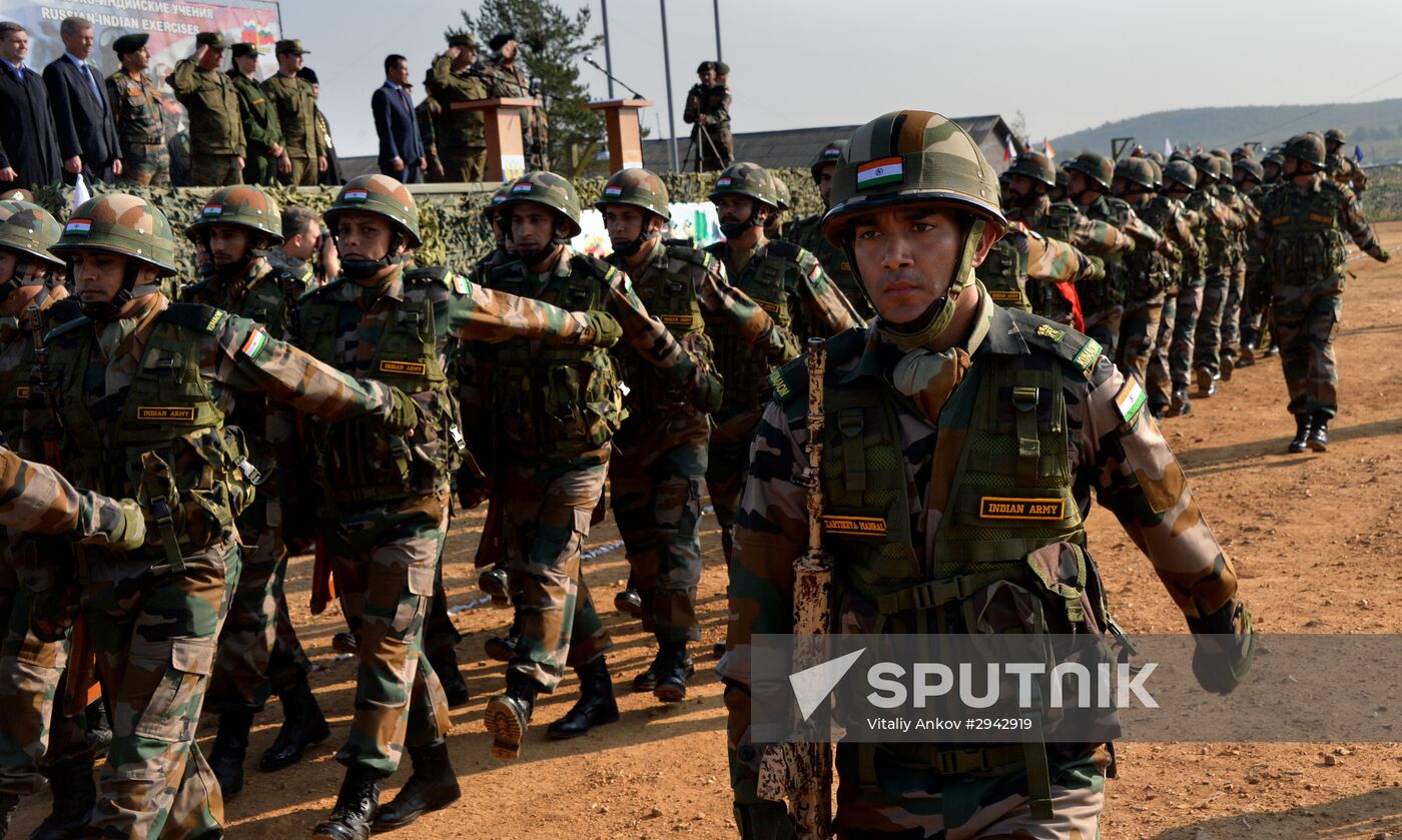 Indra 2016 Russian-Indian military exercise in Primorye Territory