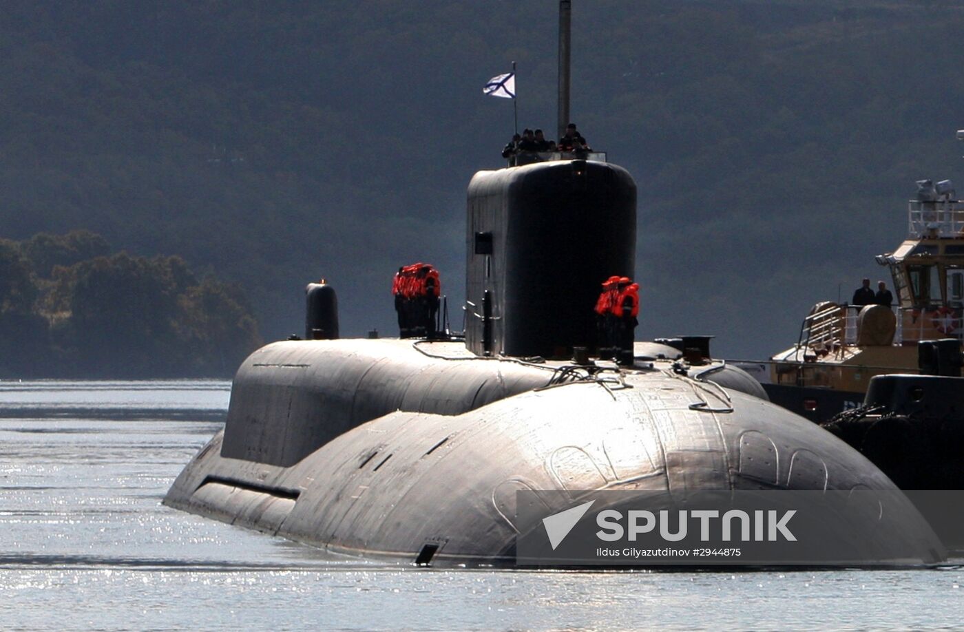 Vladimir Monomakh submarine anchors at its permanent Kamchatka base