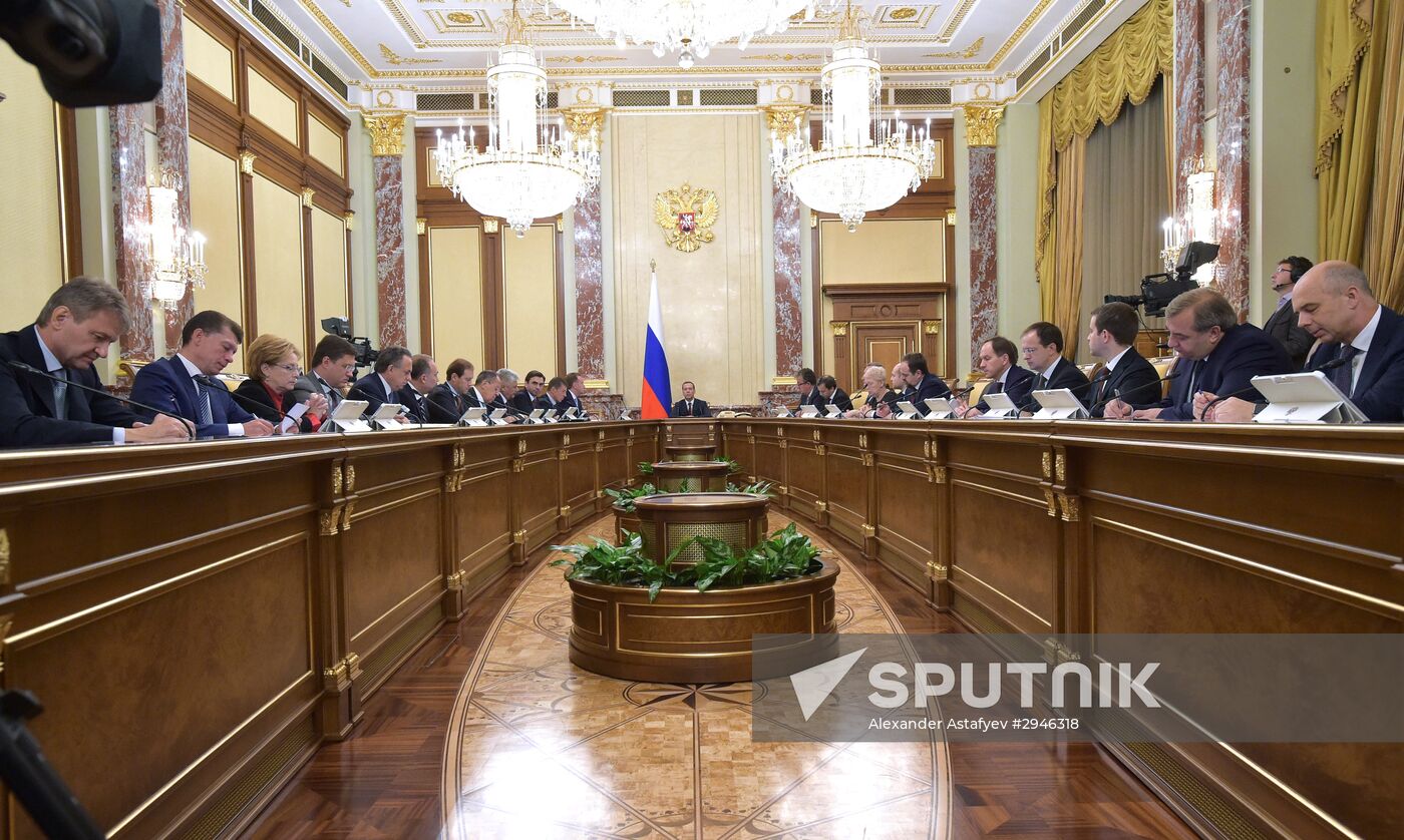 Russian Prime Minister Dmitry Medvedev chairs Government meeting