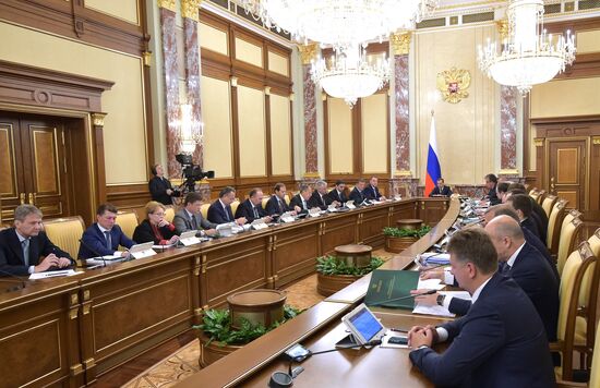 Russian Prime Minister Dmitry Medvedev chairs Government meeting