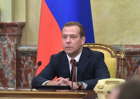 Russian Prime Minister Dmitry Medvedev chairs Government meeting