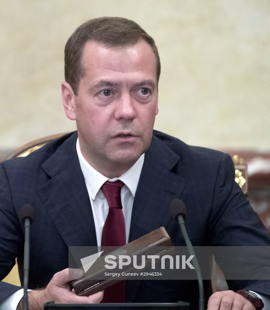 Russian Prime Minister Dmitry Medvedev chairs Government meeting