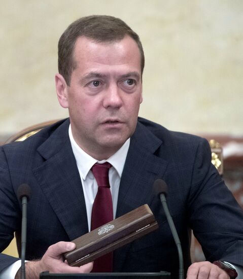 Russian Prime Minister Dmitry Medvedev chairs Government meeting