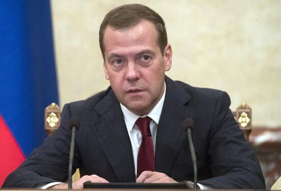 Russian Prime Minister Dmitry Medvedev chairs Government meeting
