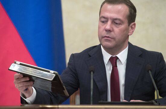 Russian Prime Minister Dmitry Medvedev chairs Government meeting
