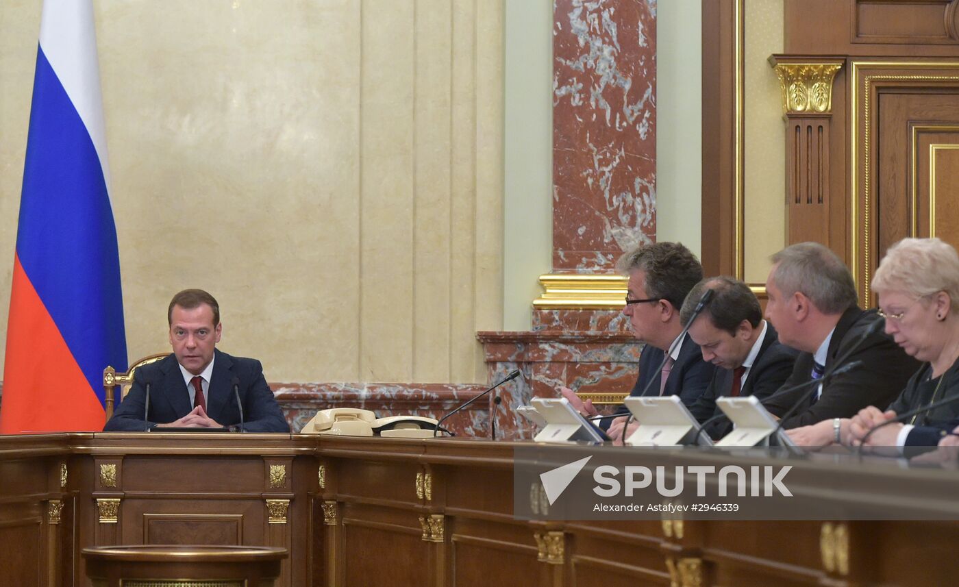 Russian Prime Minister Dmitry Medvedev chairs Government meeting