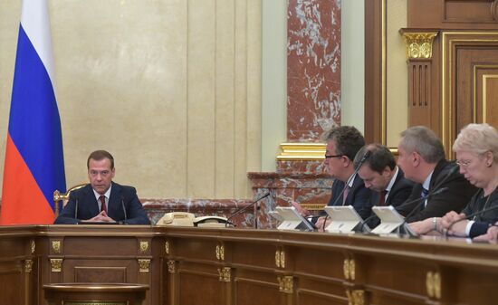 Russian Prime Minister Dmitry Medvedev chairs Government meeting