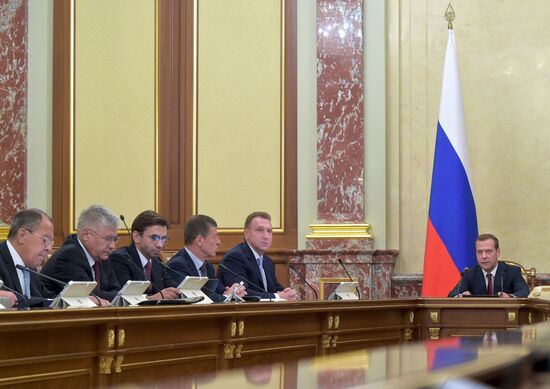 Russian Prime Minister Dmitry Medvedev chairs Government meeting