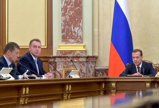 Russian Prime Minister Dmitry Medvedev chairs Government meeting