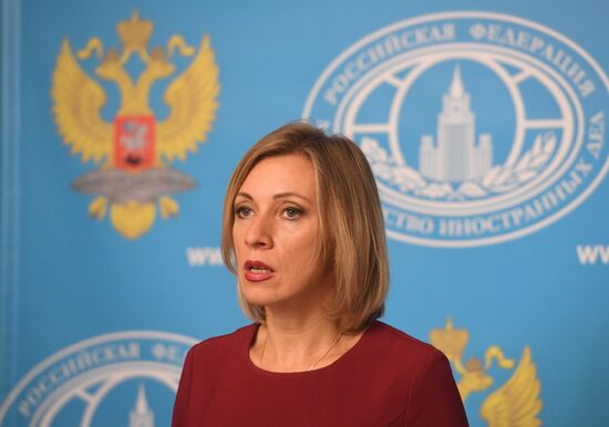 Russian Foreign Ministry Spokesperson Maria Zakharova's briefing on current foreign policy issues.