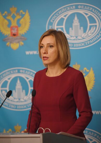 Russian Foreign Ministry Spokesperson Maria Zakharova's briefing on current foreign policy issues.