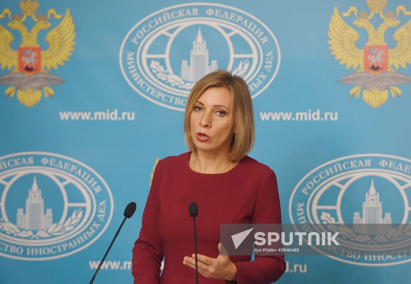 Russian Foreign Ministry Spokesperson Maria Zakharova at a briefing on current foreign policy issues.